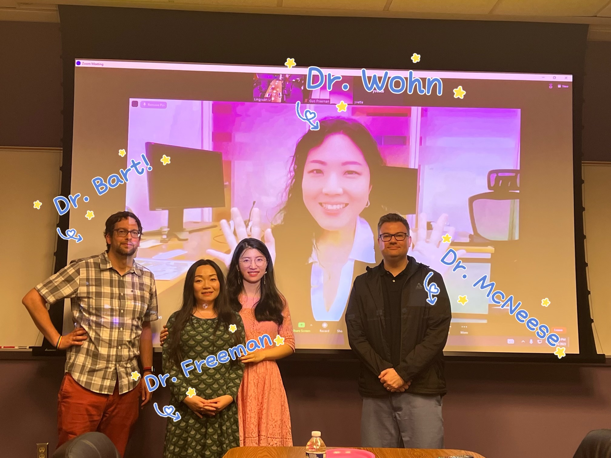 Lingyuan with her committee after defending her dissertation successfully!